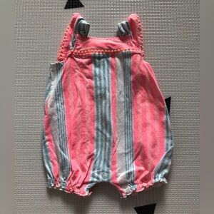 Carter’s|Baby girl pink neon striped bubble romper, sleeveless•••Cute summer fit